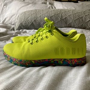 NoBull Neon Yellow/Pink trainers size 8 VGUC CrossFit Fitness Weightlifting